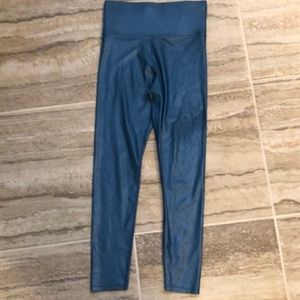Carbon38 Metallic Leggings Takura Shine Blue Size XS